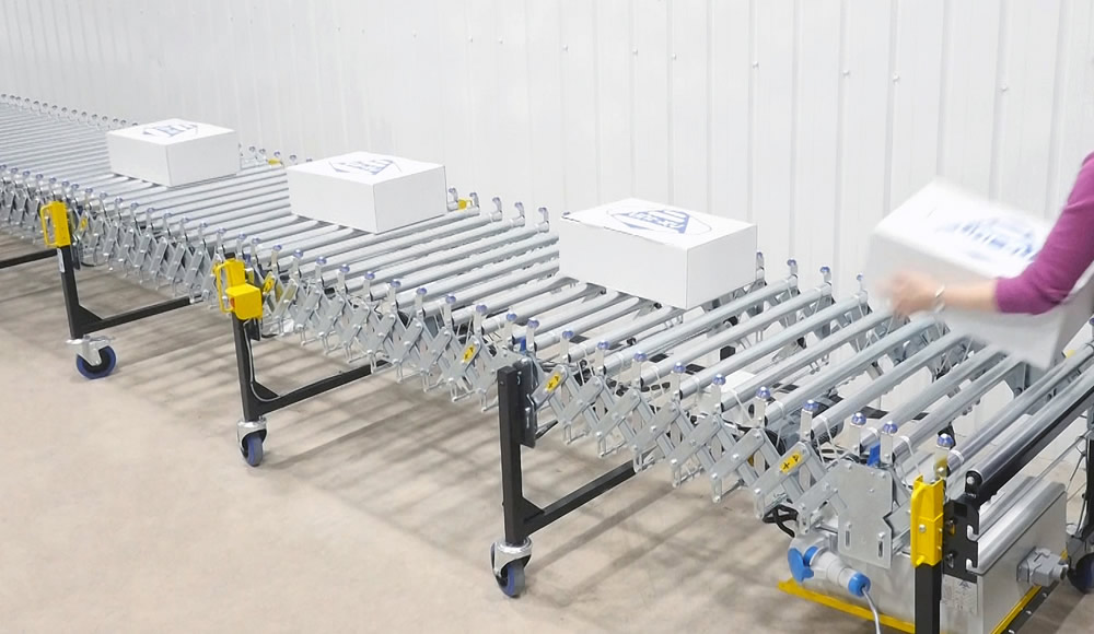 Flexible Powered Conveyor Zero Line Pressure Flexi Conveyor Units